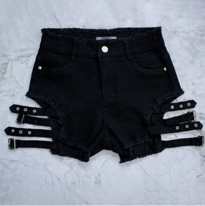 Lychee Label Peppercorn Double Strap Denim Shorts